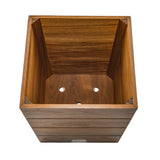 12" Brown Solid Teak Wood Indoor Outdoor Square Planter Box - Homeroots - Flyclothing LLC