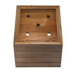 12" Brown Solid Teak Wood Indoor Outdoor Square Planter Box - Homeroots - Flyclothing LLC