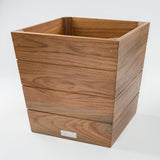 12" Brown Solid Teak Wood Indoor Outdoor Square Planter Box - Homeroots - Flyclothing LLC