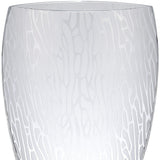 12" Clear and Frosted Abstract Oval Crystal Table Vase