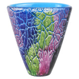 8" Blue and Green Murano Glass Abstract Oval Table Vase - Homeroots