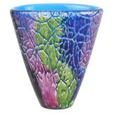 8" Blue and Green Murano Glass Abstract Oval Table Vase - Homeroots - Flyclothing LLC