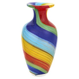 10" Rainbow Murano Glass Abstract Round Table Vase - Homeroots - Flyclothing LLC