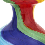 10" Rainbow Murano Glass Abstract Round Table Vase - Homeroots - Flyclothing LLC