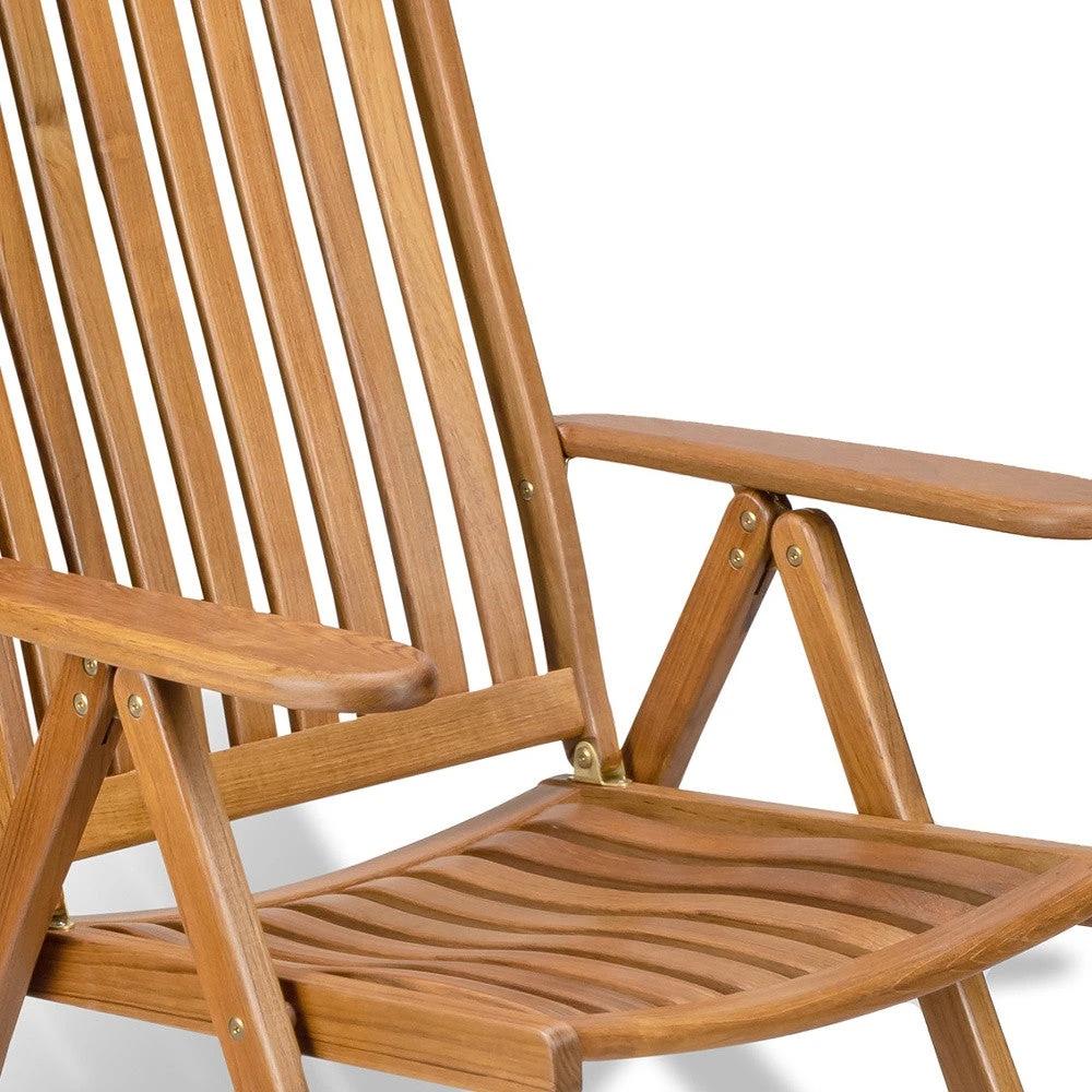 27" Brown Solid Wood Indoor Outdoor Arm Chair - Homeroots - Flyclothing LLC