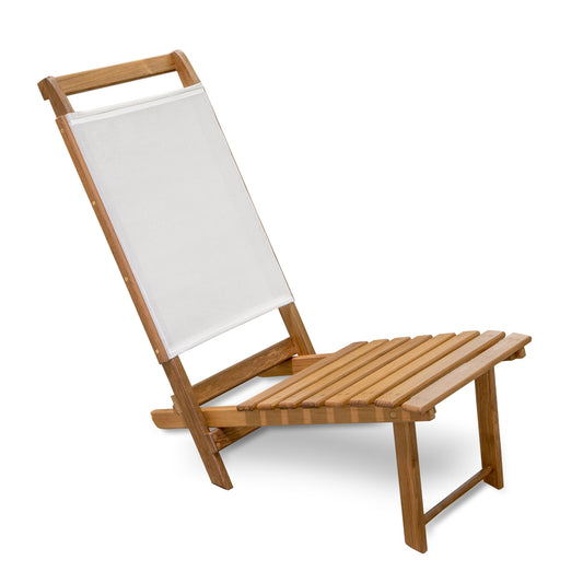 15" Brown and Natural Wood Solid Wood Outdoor Deck Chair - Homeroots