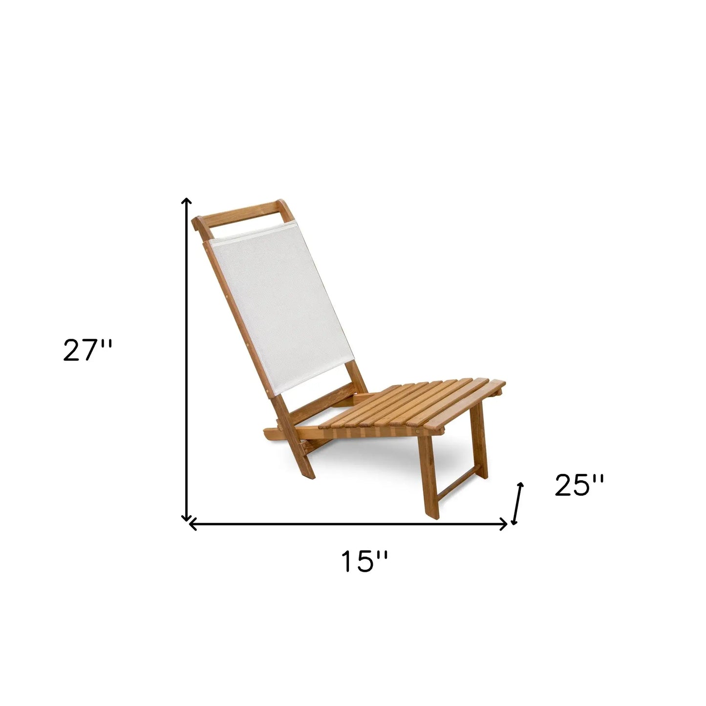 15" Brown and Natural Wood Solid Wood Outdoor Deck Chair - Homeroots - Flyclothing LLC