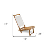 15" Brown and Natural Wood Solid Wood Outdoor Deck Chair - Homeroots
