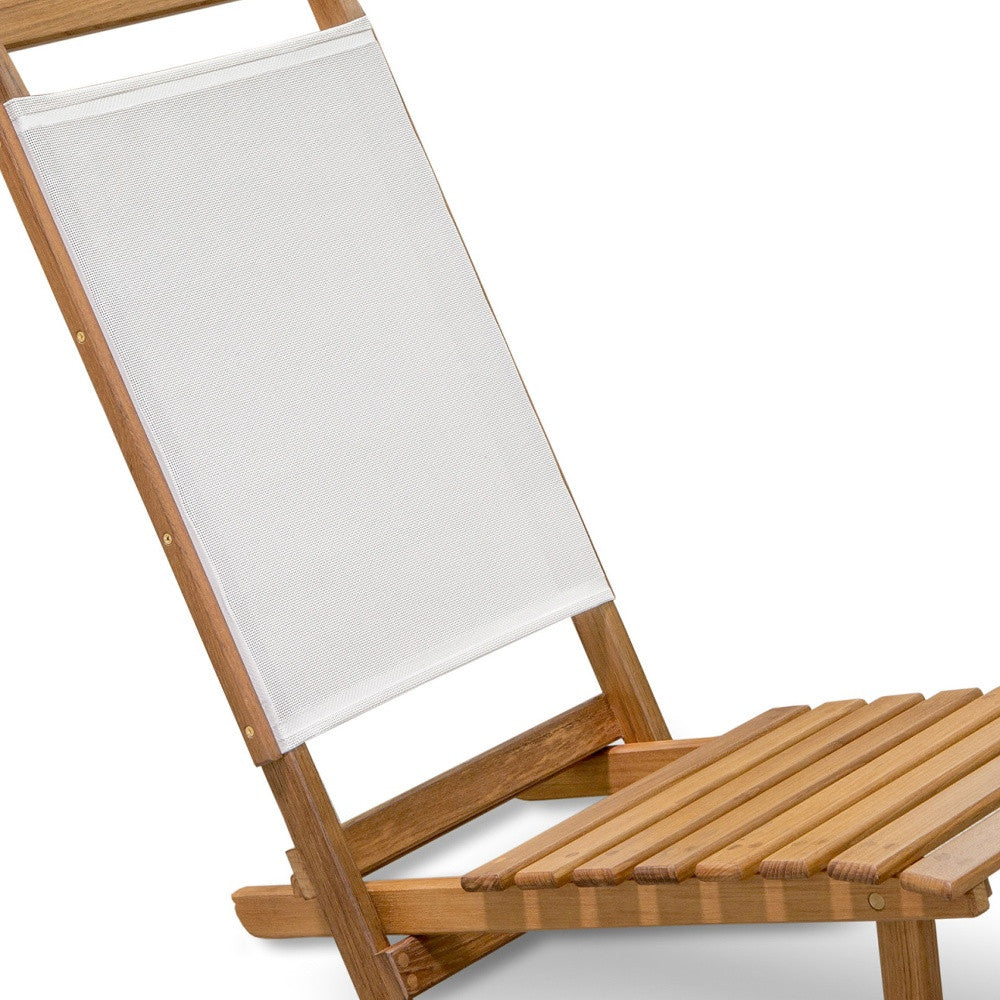 15" Brown and Natural Wood Solid Wood Outdoor Deck Chair - Homeroots - Flyclothing LLC