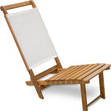 15" Brown and Natural Wood Solid Wood Outdoor Deck Chair - Homeroots - Flyclothing LLC