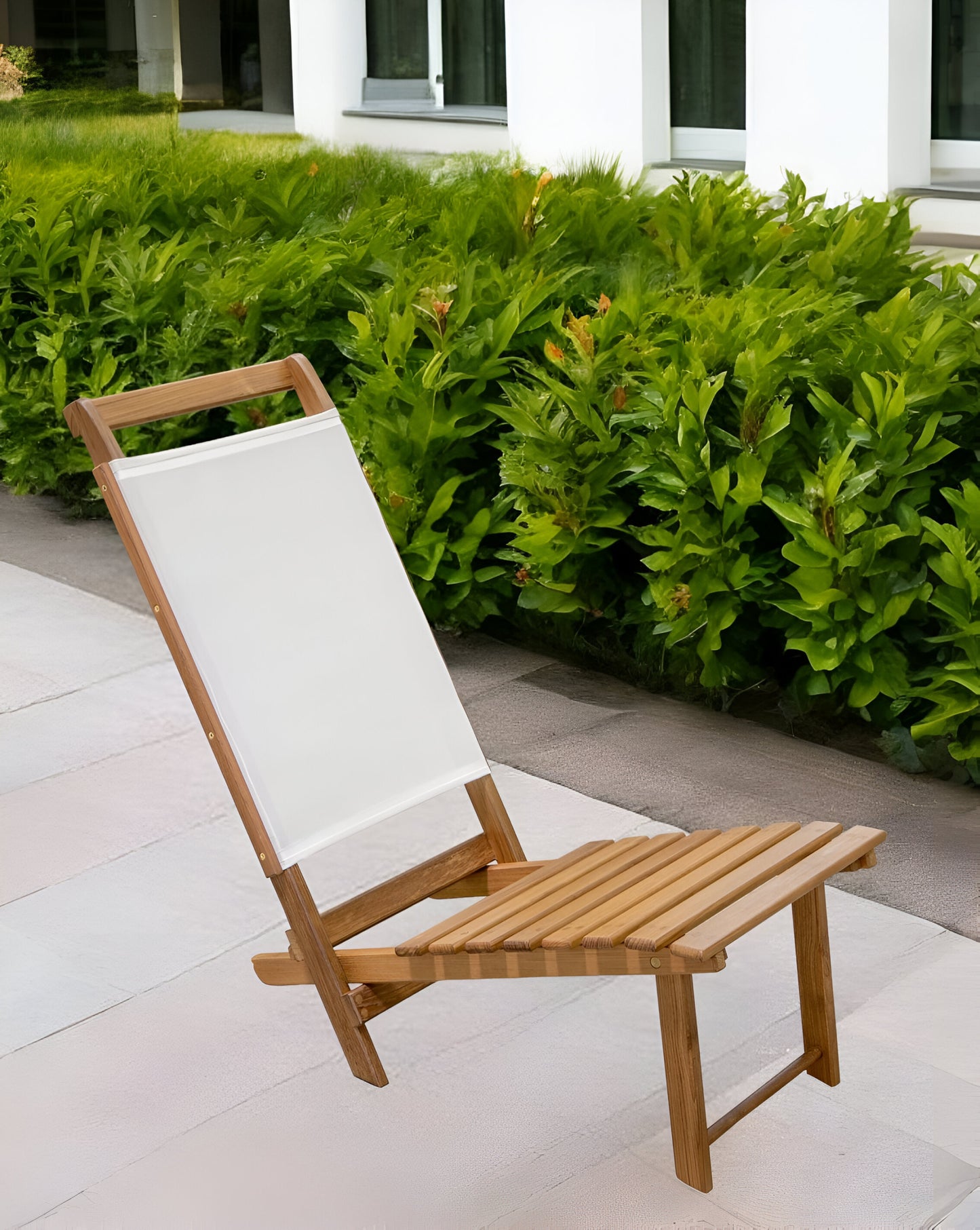 15" Brown and Natural Wood Solid Wood Outdoor Deck Chair - Homeroots - Flyclothing LLC