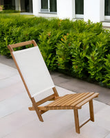 15" Brown and Natural Wood Solid Wood Outdoor Deck Chair - Homeroots - Flyclothing LLC