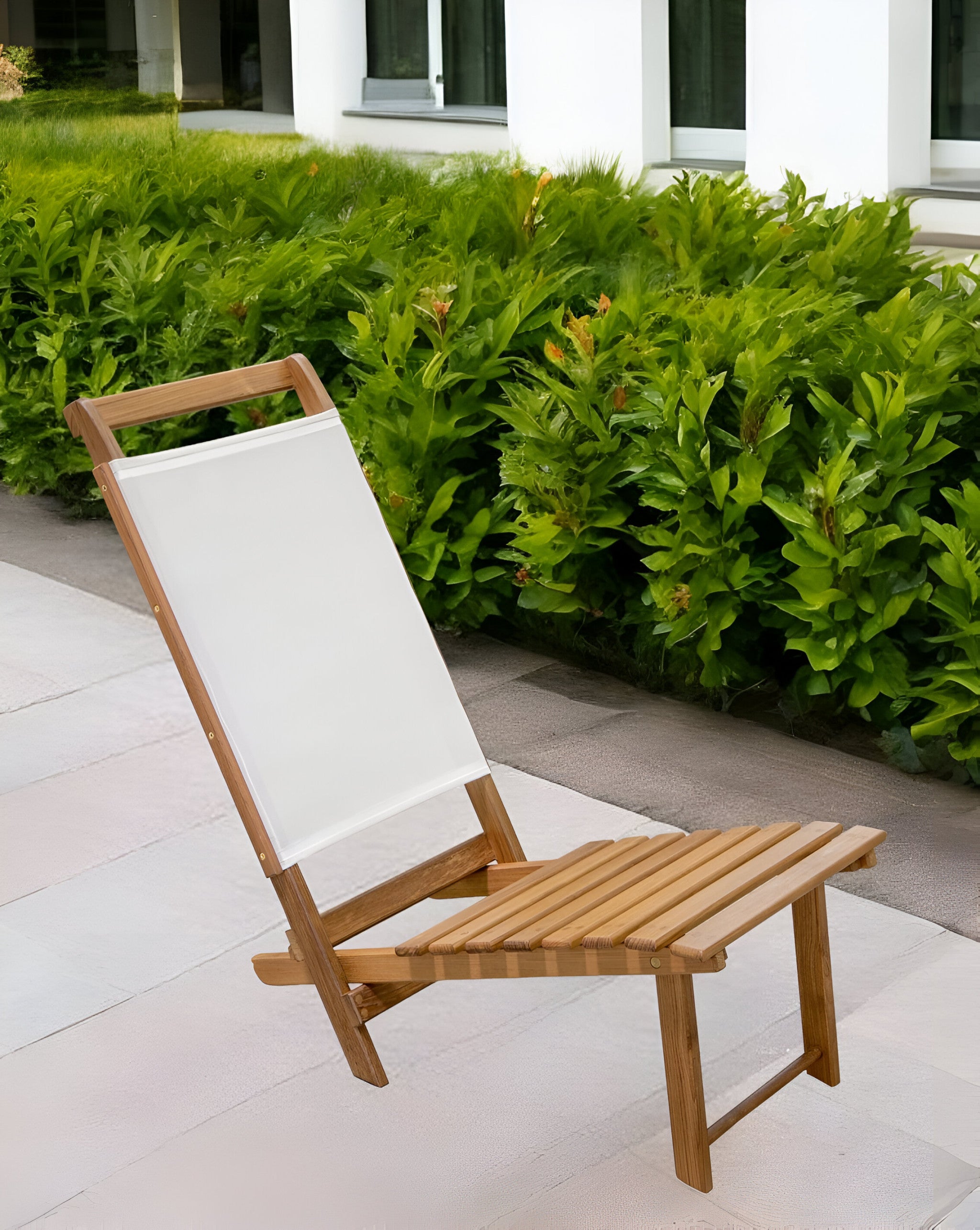 15" Brown and Natural Wood Solid Wood Outdoor Deck Chair - Homeroots - Flyclothing LLC