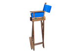 23" Blue and Brown Solid Wood Indoor Outdoor Director Chair - Homeroots - Flyclothing LLC