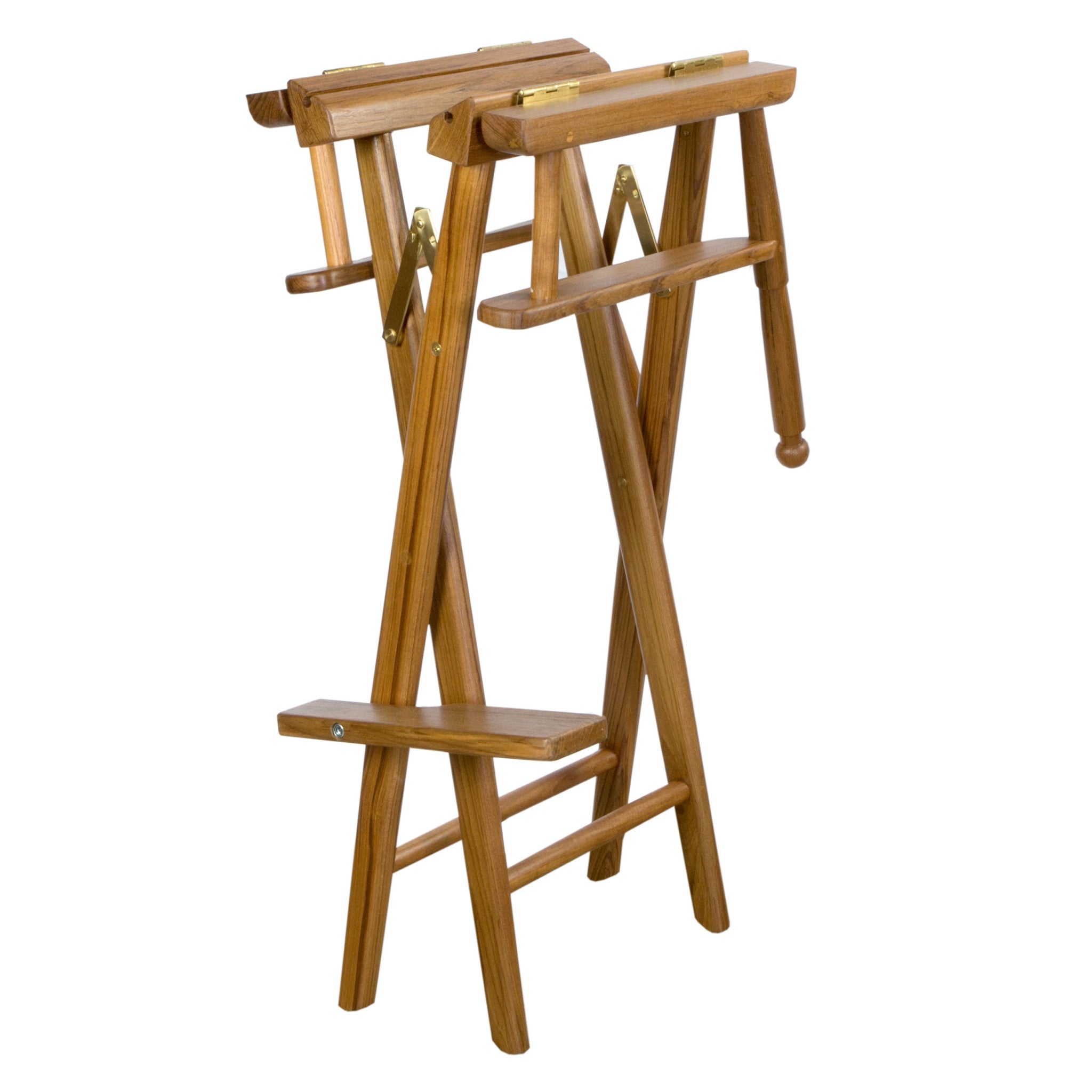23" Ivory and Brown Solid Wood Indoor Outdoor Director Chair - Homeroots - Flyclothing LLC