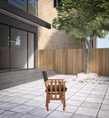 20" Black and Natural Wood Solid Wood Indoor Outdoor Director Chair with Black Cushion - Homeroots - Flyclothing LLC