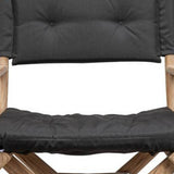 23" Black and Brown Solid Wood Indoor Outdoor Director Chair with Black Cushion - Homeroots - Flyclothing LLC