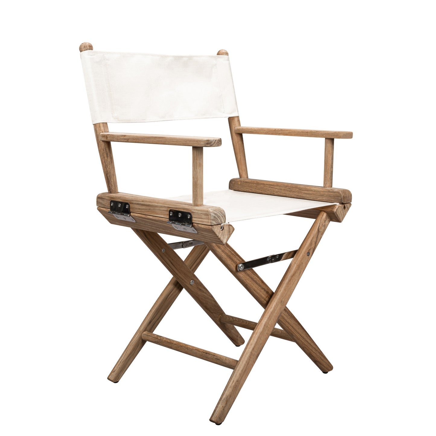 23" Brown and Ivory and Natural Wood Solid Wood Indoor Outdoor Director Chair - Homeroots - Flyclothing LLC