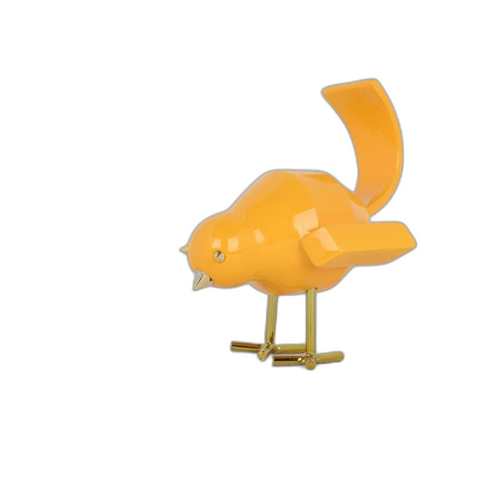 Small Yellow and Gold Bird Sculpture - Homeroots