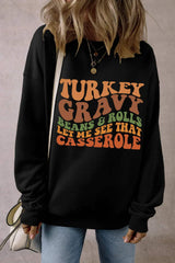 Letter Graphic Round Neck Long Sleeve Sweatshirt - Trendsi - Flyclothing LLC