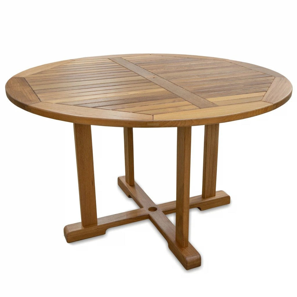 48" Brown Round Solid Teak Wood Dining Table - Homeroots - Flyclothing LLC