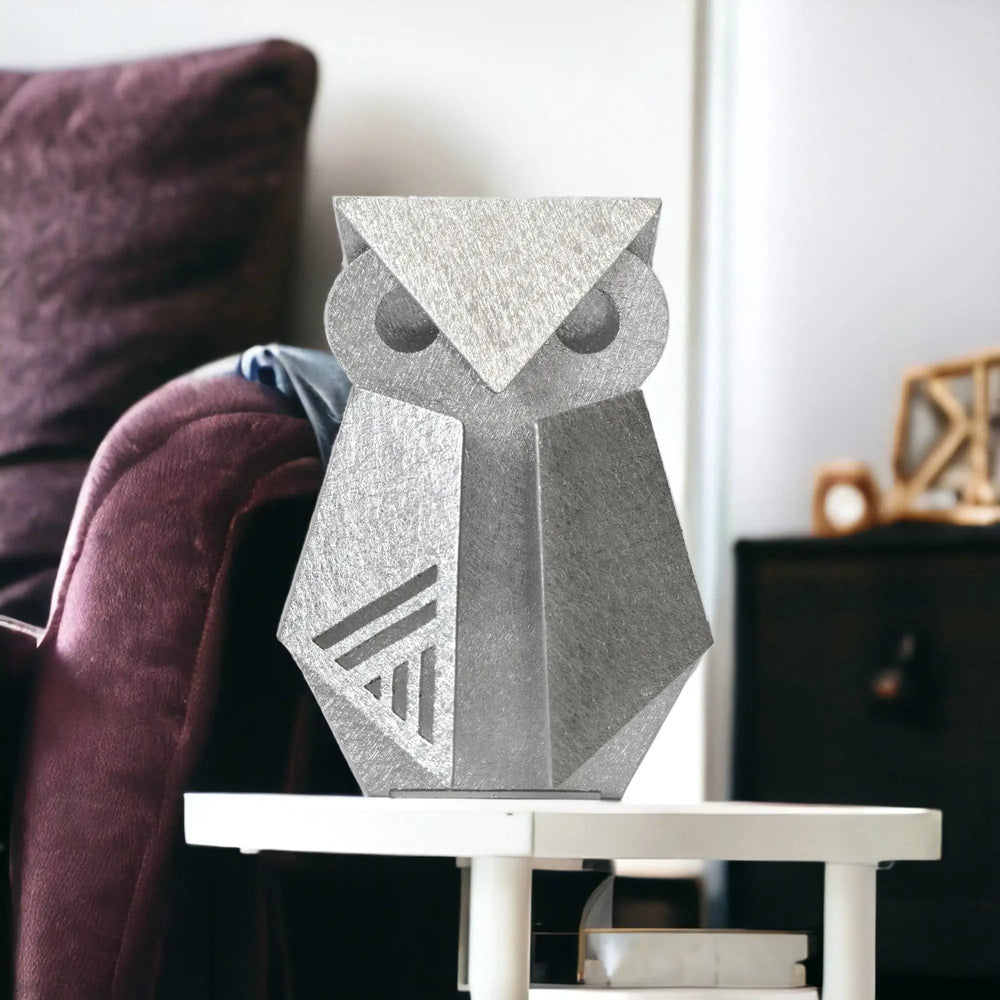Aluminum Mini Owl Origami Geometric Sculpture - Homeroots