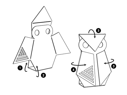 Aluminum Owl Origami Geometric Sculpture - Homeroots - Flyclothing LLC