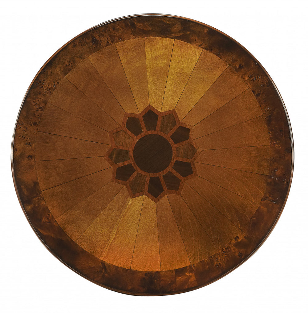 24" Medium Brown And Olive Ash Manufactured Wood Round End Table With Drawer - Homeroots - Flyclothing LLC