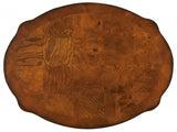 26" Medium Brown And Umber Solid And Manufactured Wood Oval End Table With Two Drawers And Shelf - Homeroots