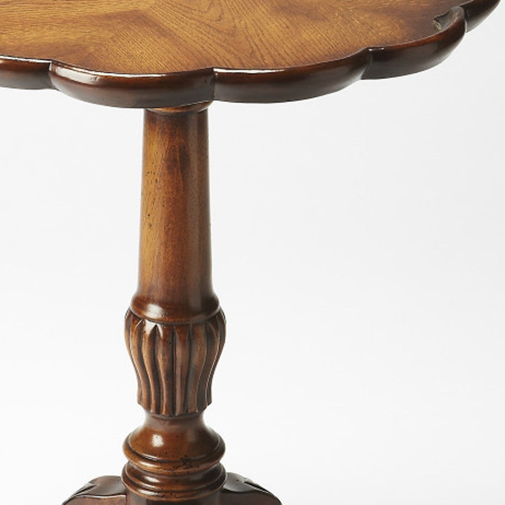 26" Vintage Oak Manufactured Wood Round End Table - Homeroots