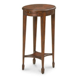 26" Dark Brown And Cherry Manufactured Wood Oval End Table With Shelf - Homeroots
