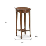 26" Dark Brown And Cherry Manufactured Wood Oval End Table With Shelf - Homeroots - Flyclothing LLC