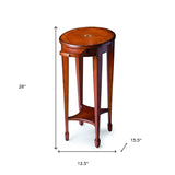 26" Medium Brown And Olive Ash Manufactured Wood Oval End Table With Shelf - Homeroots - Flyclothing LLC
