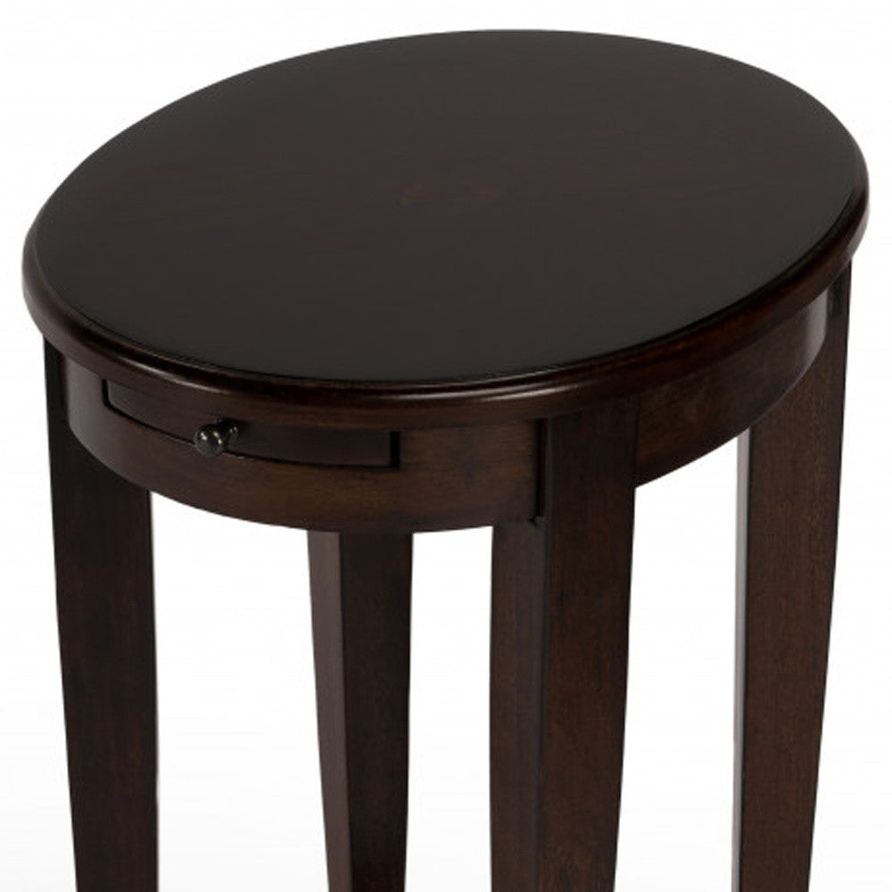 26" Chestnut Oval End Table With Shelf - Homeroots - Flyclothing LLC