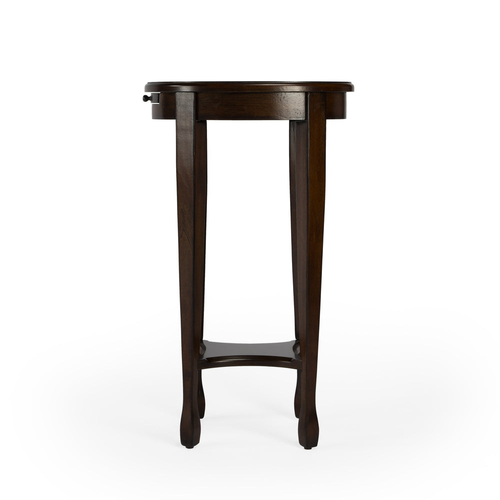 26" Chestnut Oval End Table With Shelf - Homeroots - Flyclothing LLC