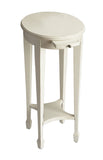 26" White Oval End Table With Shelf - Homeroots