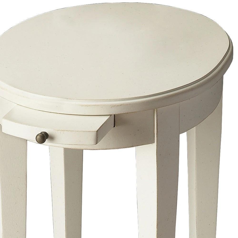 26" White Oval End Table With Shelf - Homeroots - Flyclothing LLC