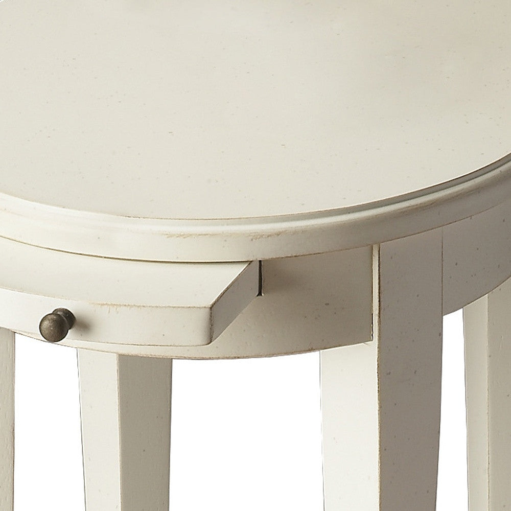 26" White Oval End Table With Shelf - Homeroots - Flyclothing LLC