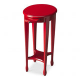 26" Red Manufactured Wood Oval End Table With Shelf - Homeroots