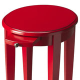 26" Red Manufactured Wood Oval End Table With Shelf - Homeroots - Flyclothing LLC
