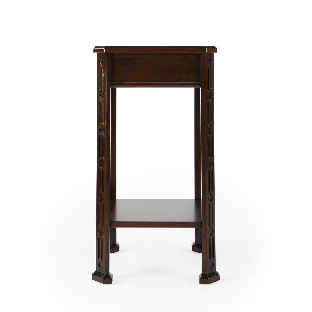 27" Dark Brown And Cherry Manufactured Wood Rectangular End Table With Drawer And Shelf - Homeroots