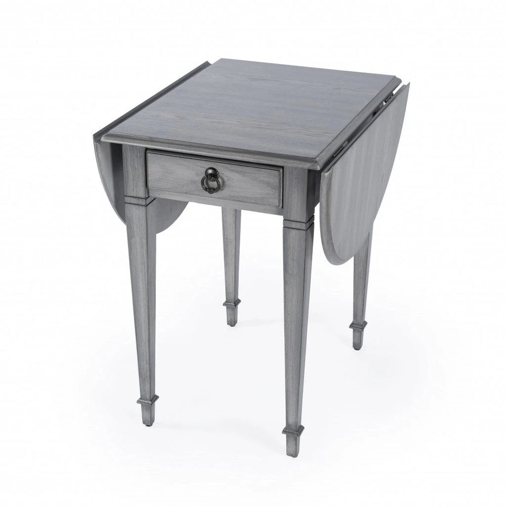28" Grey Manufactured Wood Oval End Table With Drawer - Homeroots