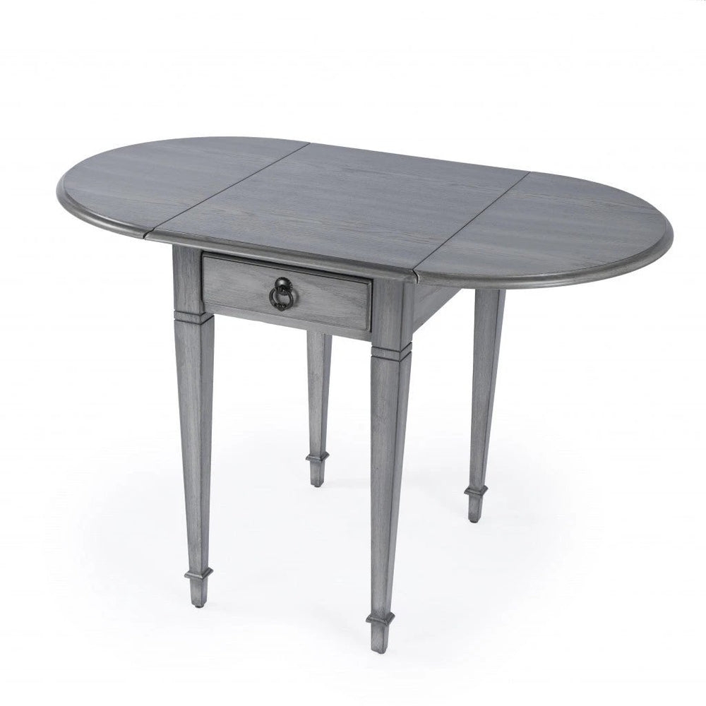 28" Grey Manufactured Wood Oval End Table With Drawer - Homeroots
