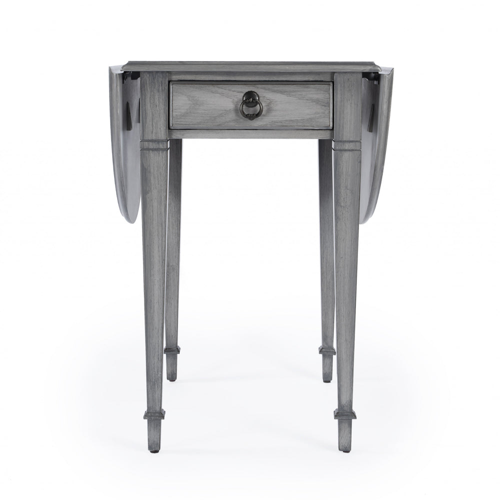 28" Grey Manufactured Wood Oval End Table With Drawer - Homeroots
