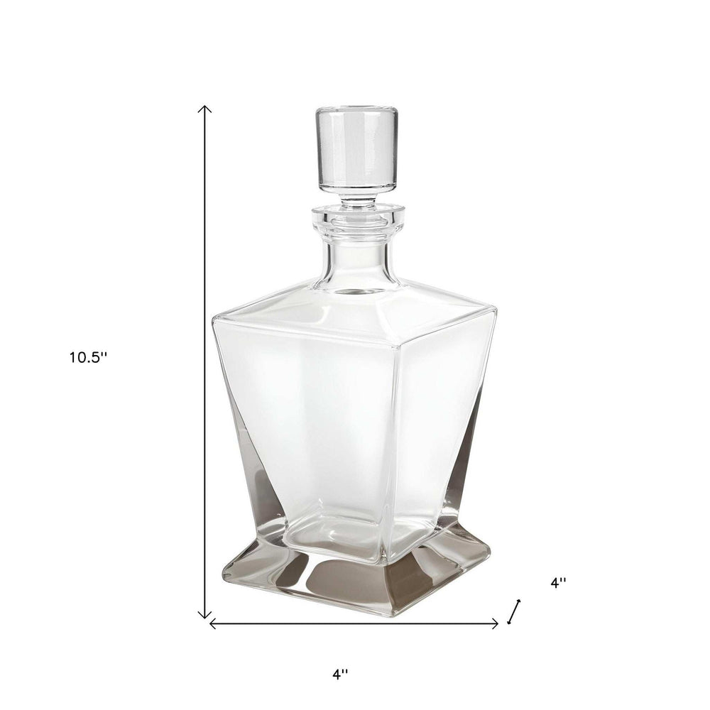 34 oz. Clear Mouth Blown Crystal Glass Liquor Decanter - Homeroots - Flyclothing LLC