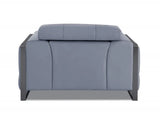 Mod Slate Blue Leather and Chrome Deco Accent Chair - Homeroots - Flyclothing LLC