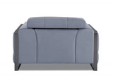 Mod Slate Blue Leather and Chrome Deco Accent Chair - Homeroots