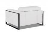 Mod Winter White Leather and Chrome Deco Accent Chair - Homeroots