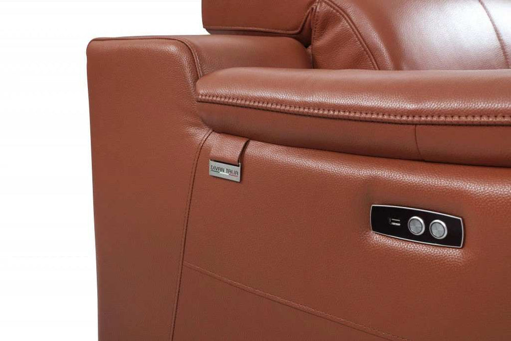 Mod Camel Brown Italian Leather Recliner Chair - Homeroots - Flyclothing LLC