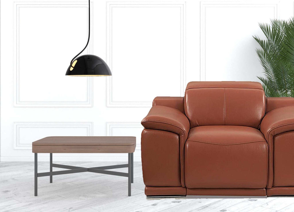 Mod Camel Brown Italian Leather Recliner Chair - Homeroots - Flyclothing LLC